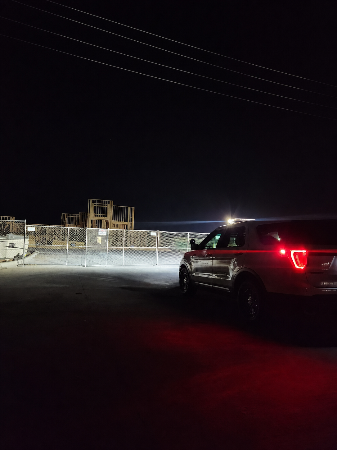 Stateside Security patrol vehicle at construction site