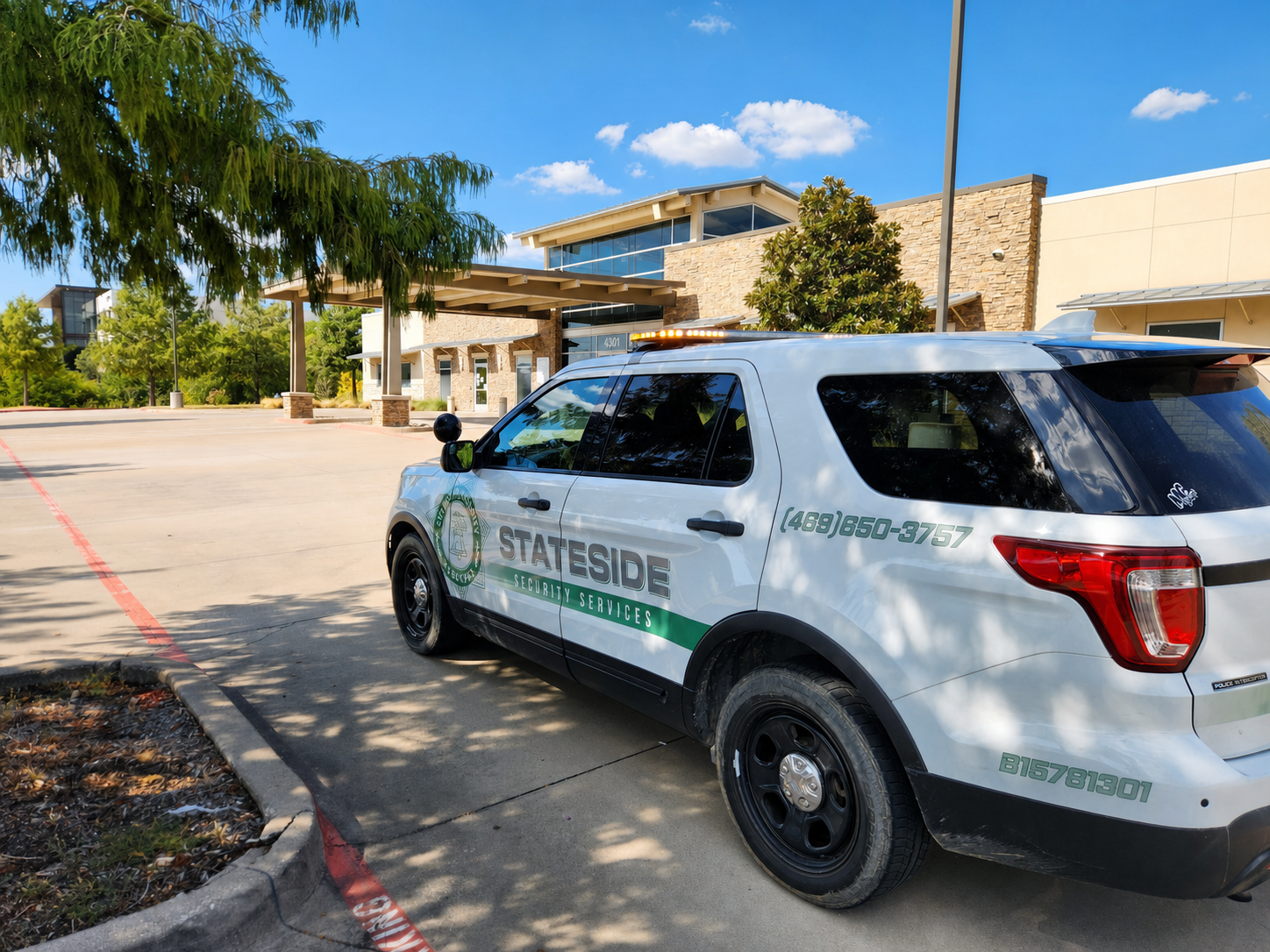 Stateside Security vehicle at commercial property